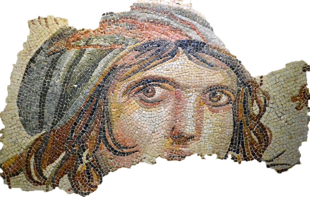 Mosaic of a woman's face